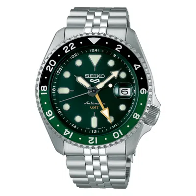Pre-owned Seiko Authorized Dealer  5 Sports Skx Series Gmt Green Dial Watch - Ssk035