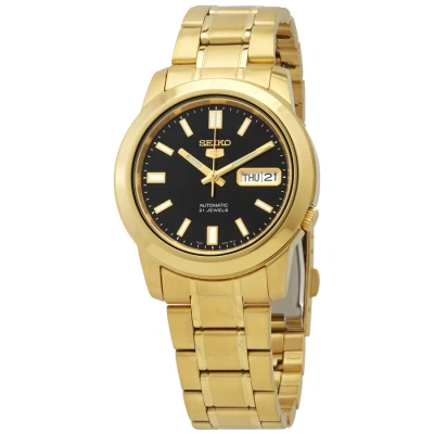 Seiko Automatic Black Dial Men's Watch Snkk22k1 In Black / Gold Tone