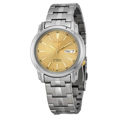 Seiko Automatic Champagne Dial Stainless Steel Men's Watch Snkl81 In Champagne / Gold Tone / Skeleton