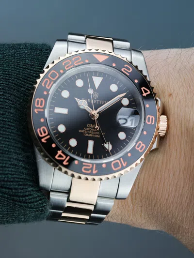 Pre-owned Seiko Barretten Rootbeer Gmt Custom Watch  Nh34 Men's Waterproof Ceramic Sapphire