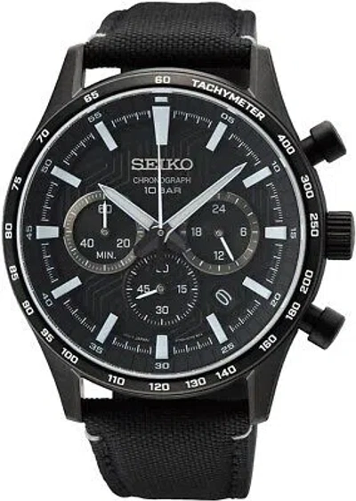 Pre-owned Seiko Black Mens Chronograph Watch Ssb417p1