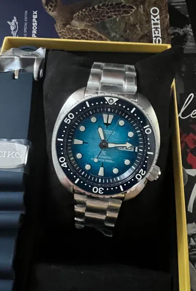Pre-owned Seiko Blue Turtle Shell Dial Automatic Srph59j8
