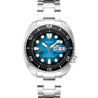 Pre-owned Seiko Brand  Men's Prospex King Turtle Blue Dial Bracelet Band Watch Srpe39