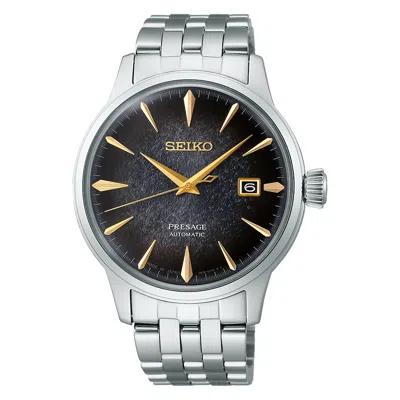 Pre-owned Seiko Brand  Presage Cocktail Time Star Bar Black Dial Men's Watch Srpk93