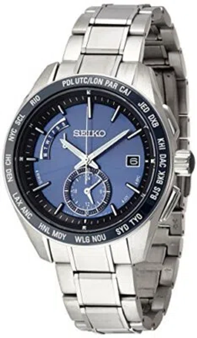 Pre-owned Seiko Brightz Saga177 Solar Radio Men's Watch Made In Japan Titanium Silver