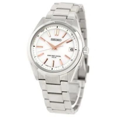 Pre-owned Seiko Brightz Sagz085 White Dial Solar Radio Men's Watch Made In Japan