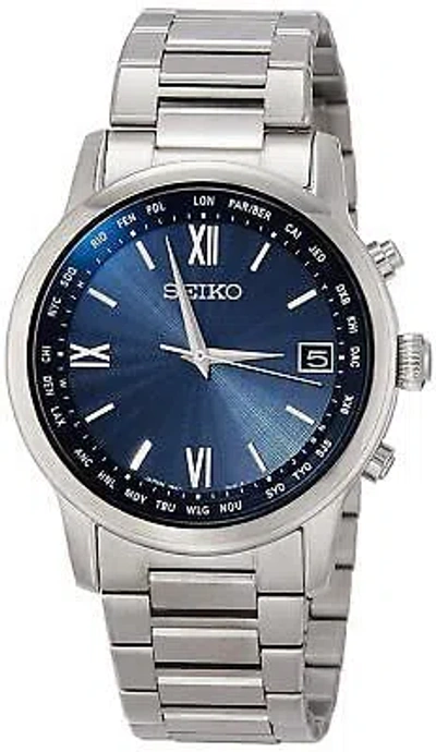 Pre-owned Seiko Brightz Sagz103 Titanium Solar Radio Men's Watch Curved Sapphire Glass
