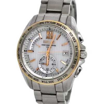 Pre-owned Seiko Brightz Stainless Steel Wristwatch () In White