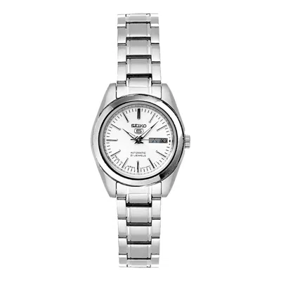 Seiko Calendar Waterproof Business 5 Automatic Mechanical Watch White In Metallic
