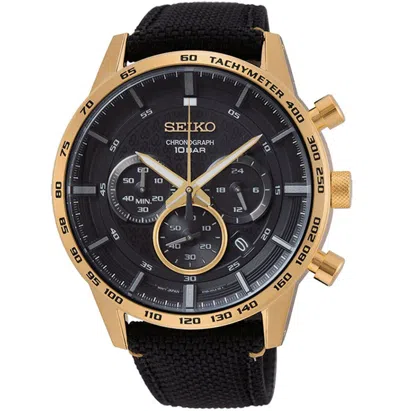 Pre-owned Seiko Chronograph 10 Bar Nylon Strap Men's Watch Ssb446p1