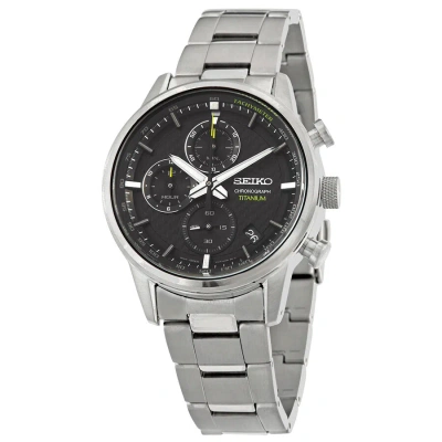 Seiko Chronograph Quartz Black Dial Men's Watch Ssb389 In Metallic