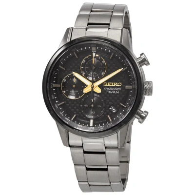 Seiko Chronograph Quartz Black Dial Men's Watch Ssb391 In Metallic