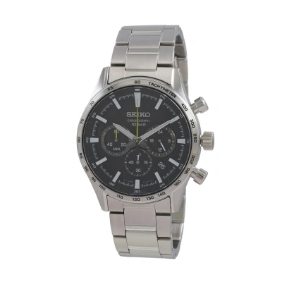 Seiko Chronograph Quartz Black Dial Men's Watch Ssb413p1
