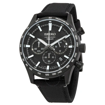 Seiko Chronograph Quartz Black Dial Men's Watch Ssb417p1