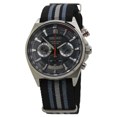 Seiko Chronograph Quartz Blue Dial Men's Watch Ssb409p1 In Black / Blue