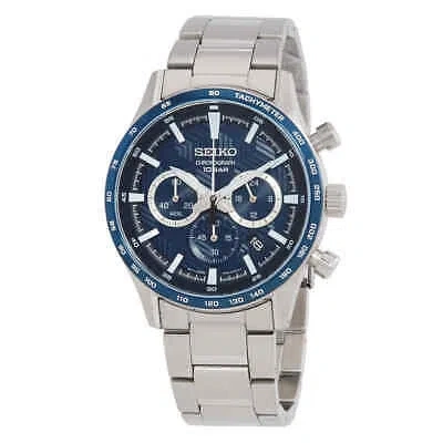 Pre-owned Seiko Chronograph Quartz Blue Dial Men's Watch Ssb445p1