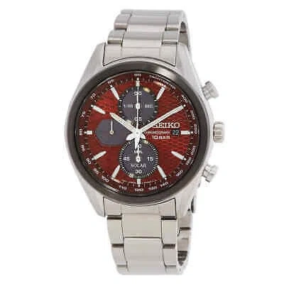 Pre-owned Seiko Chronograph Quartz Red Dial Men's Watch Ssc771p1