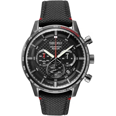 Pre-owned Seiko Chronograph Ssb359p1 Quartz Watch 8t63 Steel Canvas 10 Bar Hardlex Lume