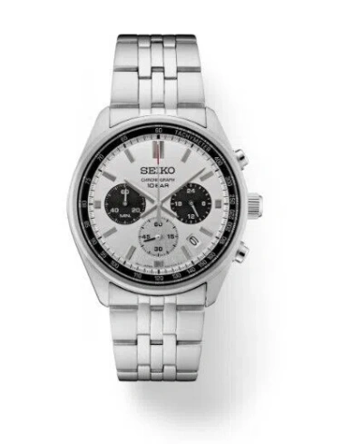 Pre-owned Seiko Chronograph White-black Dial Quartz Men's Watch Ssb425p1