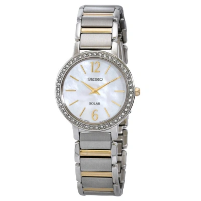 Seiko Classic Lady Eco-drive Mother Of Pearl Dial Ladies Watch Sup469p1 In Two Tone  / Gold Tone / Mother Of Pearl