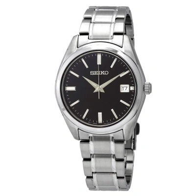 Seiko Classic Quartz Black Dial Men's Watch Sur311p1 In Metallic