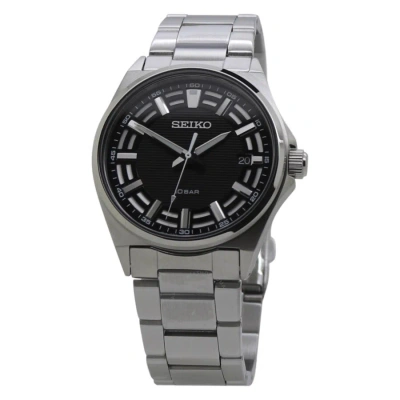 Seiko Classic Quartz Black Dial Men's Watch Sur505p1 In Metallic