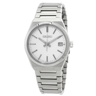Seiko Classic Quartz White Dial Men's Watch Sur553p1 In Metallic