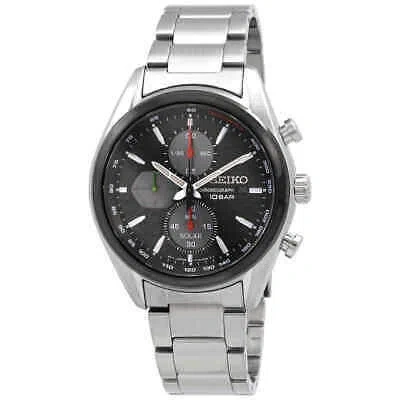 Pre-owned Seiko Core Chronograph Black Dial Men's Watch Ssc803p1