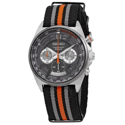 Seiko Core Chronograph Quartz Grey Dial Men's Watch Ssb403p1 In Black