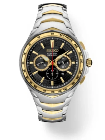 Pre-owned Seiko Coutura Black Dial 45.5 Mm Stainless Steel Band Quartz Men's Watch Srwz26