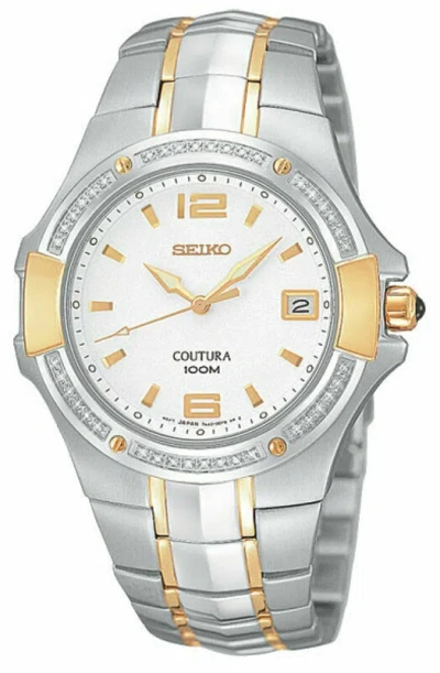 Pre-owned Seiko Coutura White Dial Date Two-tone Stainless Steel Men's Watch Sged28