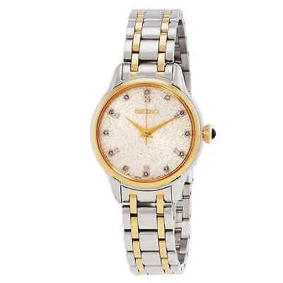 Pre-owned Seiko Discover More Quartz Diamond Silver Dial Two-tone Ladies Watch Srz550p1
