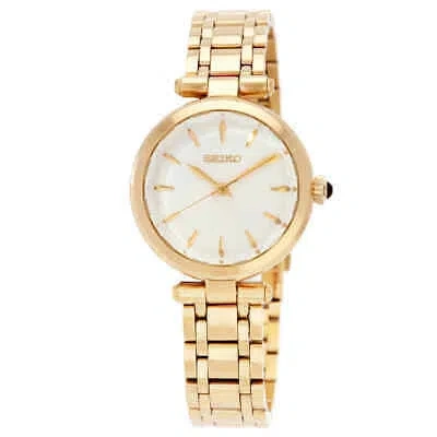 Pre-owned Seiko Discover More Quartz Gold Dial Ladies Watch Srz554p1