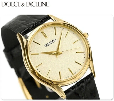 Pre-owned Seiko Dolce Sacm150 Gold Dial Quartz Men's Watch From Japan