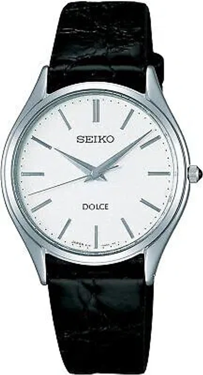 Pre-owned Seiko Dolce Sacm171 Watch Pair Quartz Sapphire Glass Men's Black