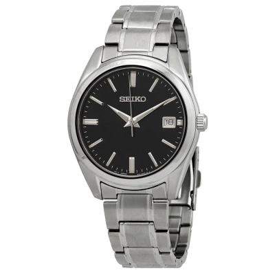 Seiko Essentials Quartz Black Dial Men's Watch Sur311 In Metallic