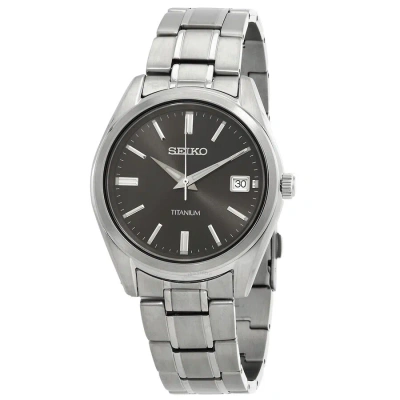 Seiko Essentials Quartz Black Dial Men's Watch Sur375p1 In Gray