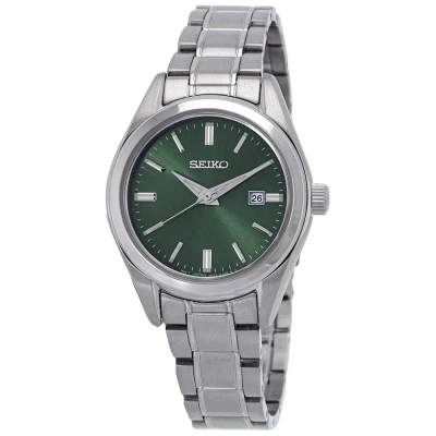Seiko Essentials Quartz Green Dial Ladies Watch Sur533 In Metallic