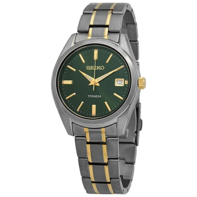 Seiko Essentials Quartz Green Dial Men's Watch Sur377 In Metallic
