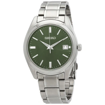 Seiko Essentials Quartz Green Dial Men's Watch Sur527 In Metallic