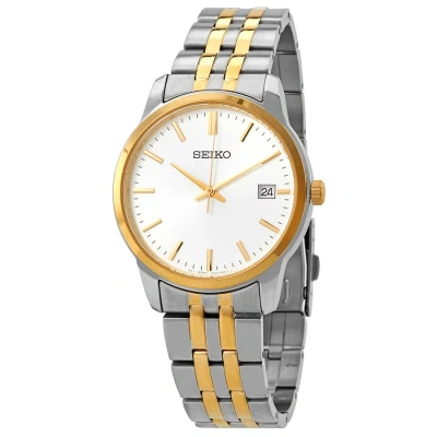 Seiko Essentials Quartz White Dial Men's Watch Sur402 In Metallic