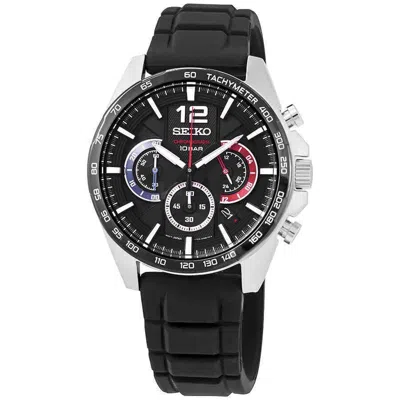 Pre-owned Seiko Essentials Ssb347 Black Multi-layered Dial 10 Atm 43.9mm Men's Watch