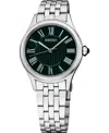 Seiko Essentials Women's Quartz Green Dial Stainless Steel Watch, 29.6mm In Green