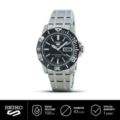 Pre-owned Seiko Jam Tangan Pria  5 Sports Snzf77k1 Black Bezel | Jam Pria