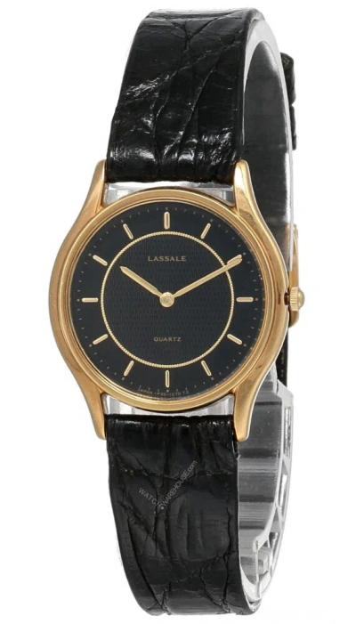 Pre-owned Seiko Lassale Black Dial Lthr Strap Women's Watch Czk058
