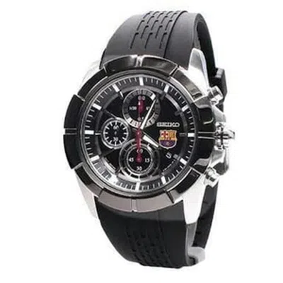 Pre-owned Seiko Lord Snde81p1 Chronograph Fcb Barcelona Football Watch Quartz Barca 7t92 In Black