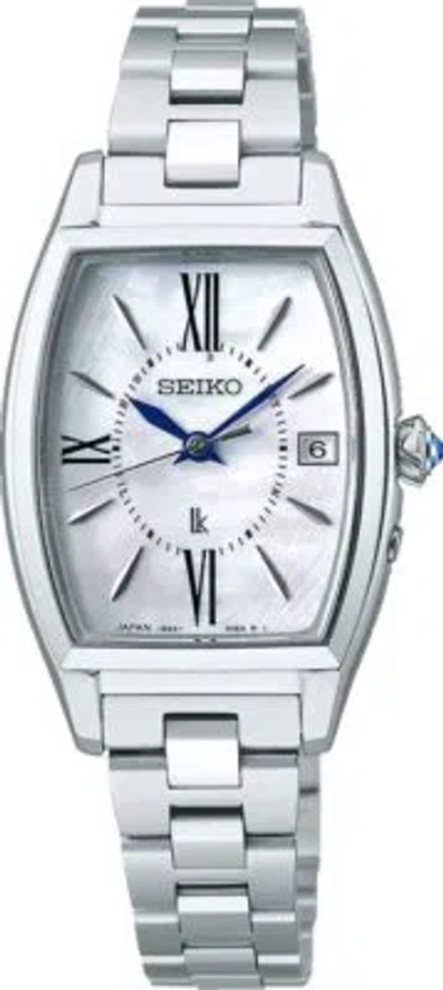 Pre-owned Seiko Lukia Grow Ssqw071 Titanium Solor Radio Women's Watch Silver Calendar