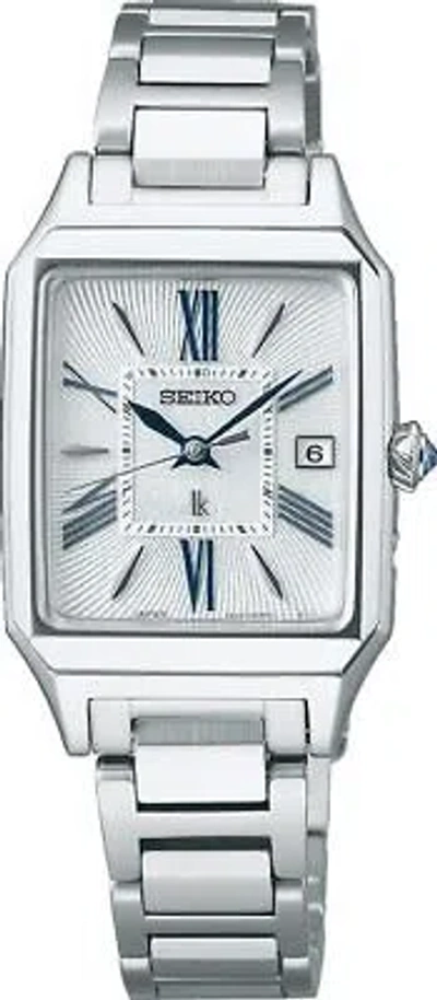 Pre-owned Seiko Lukia Grow Ssvw209 White Square Calla Lily Women's Watch In Box