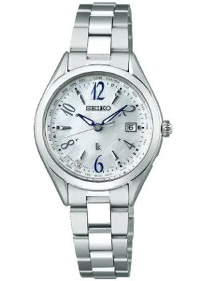 Pre-owned Seiko Lukia Lady Ssqv103 White Titanium Solar Diamond Women's Watch In Box