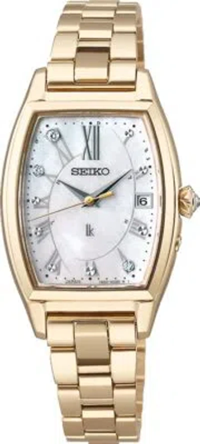Pre-owned Seiko Lukia Ssqw074 Edenworks Collaboration Solor Radio Women's Watch Gold